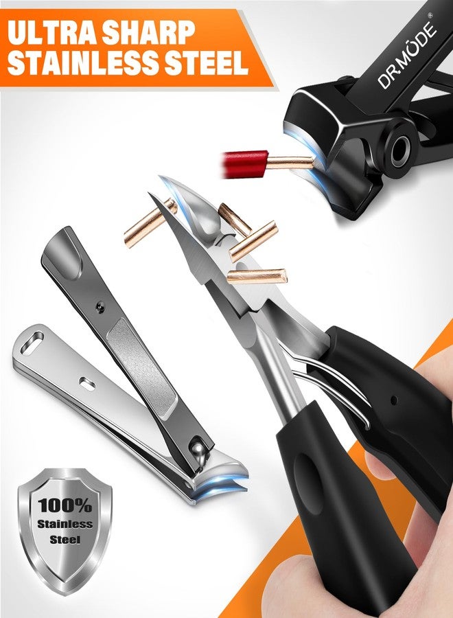 درمود مقص أظافر القدم DRMODE للأظافر السميكة، مقص أظافر قدم بمقبض طويل للأظافر السميكة لكبار السن بفتحة واسعة، مقص أظافر احترافي من الفولاذ المقاوم للصدأ مائل ومنحني لعلاج الأظافر الغائرة للرجال - Image 5